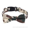 Friendly Camo Luxury Removable Bow Tie Dog Collar